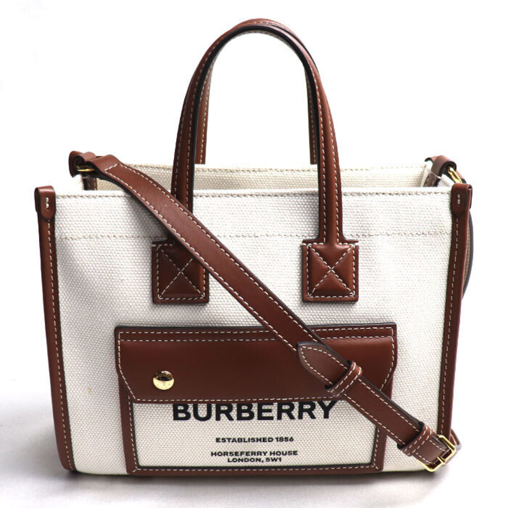 BURBERRY Freya Tote Shoulder Bag Brown Tan